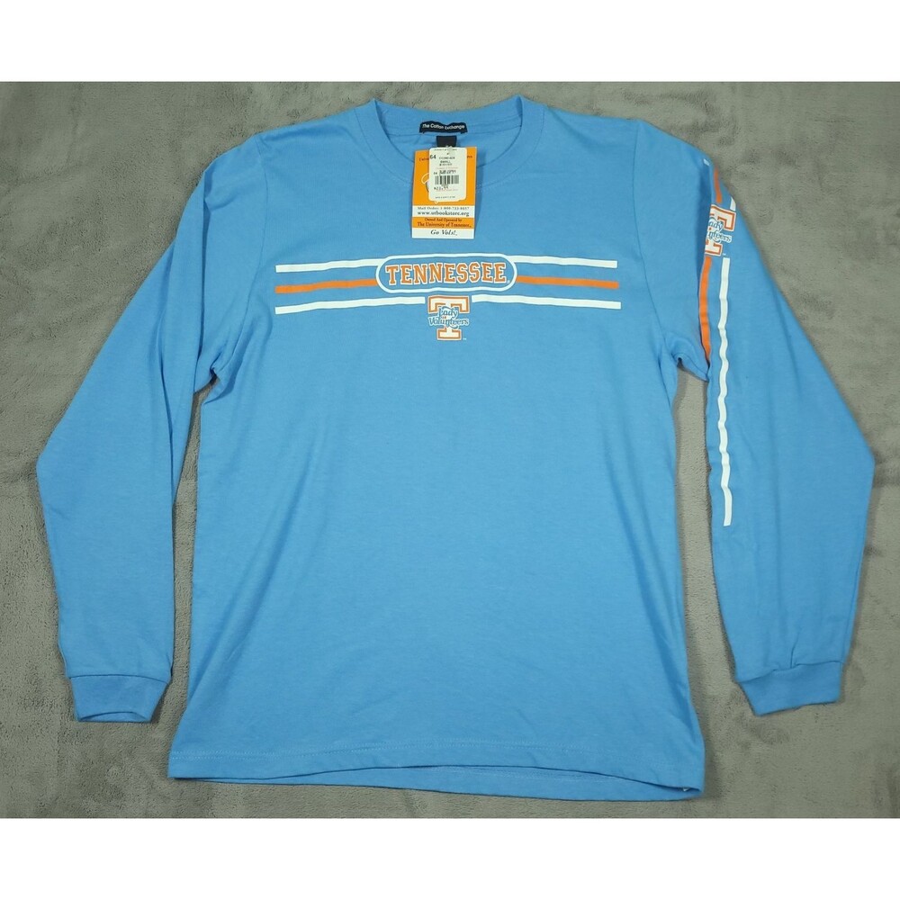 Tennessee Lady Volunteers TShirt Womens Blue S Long Sleeve Cotton Exchange VTG